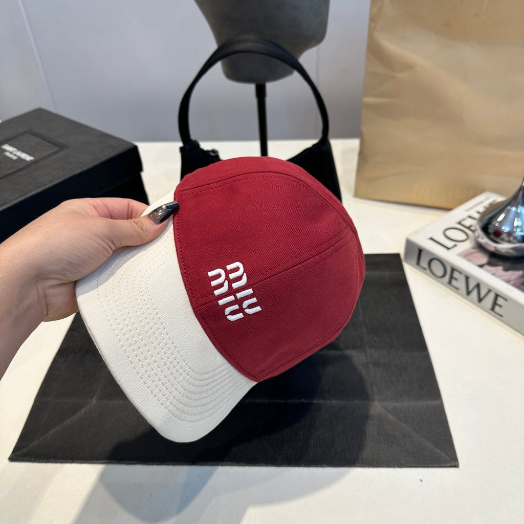 Embroidered Baseball Cap with Contrasting Brim