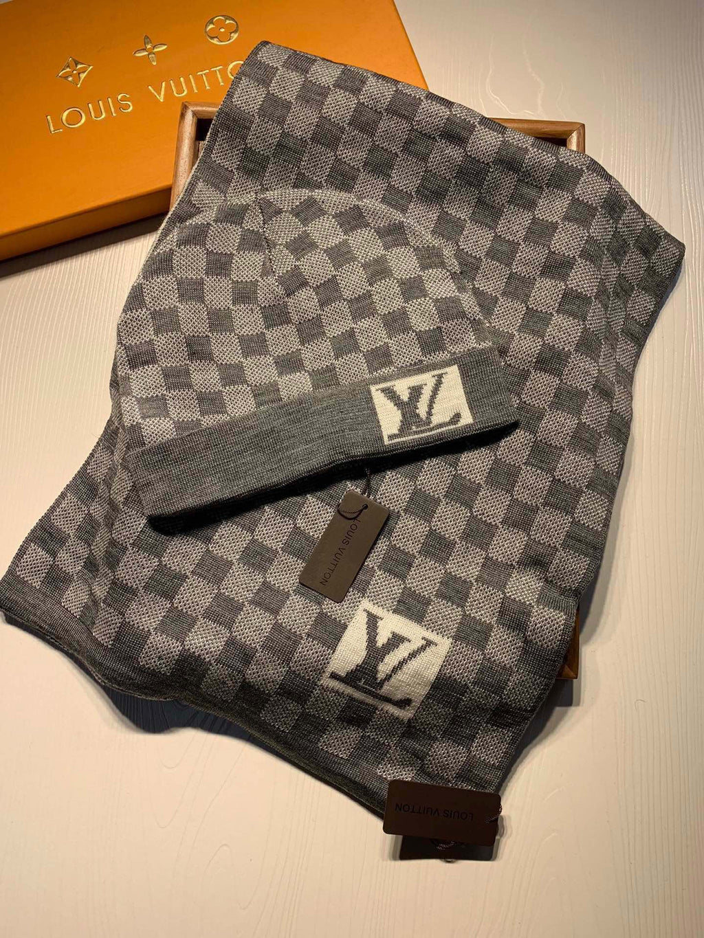 L&V Knit Beanie + Matching Scarf Set