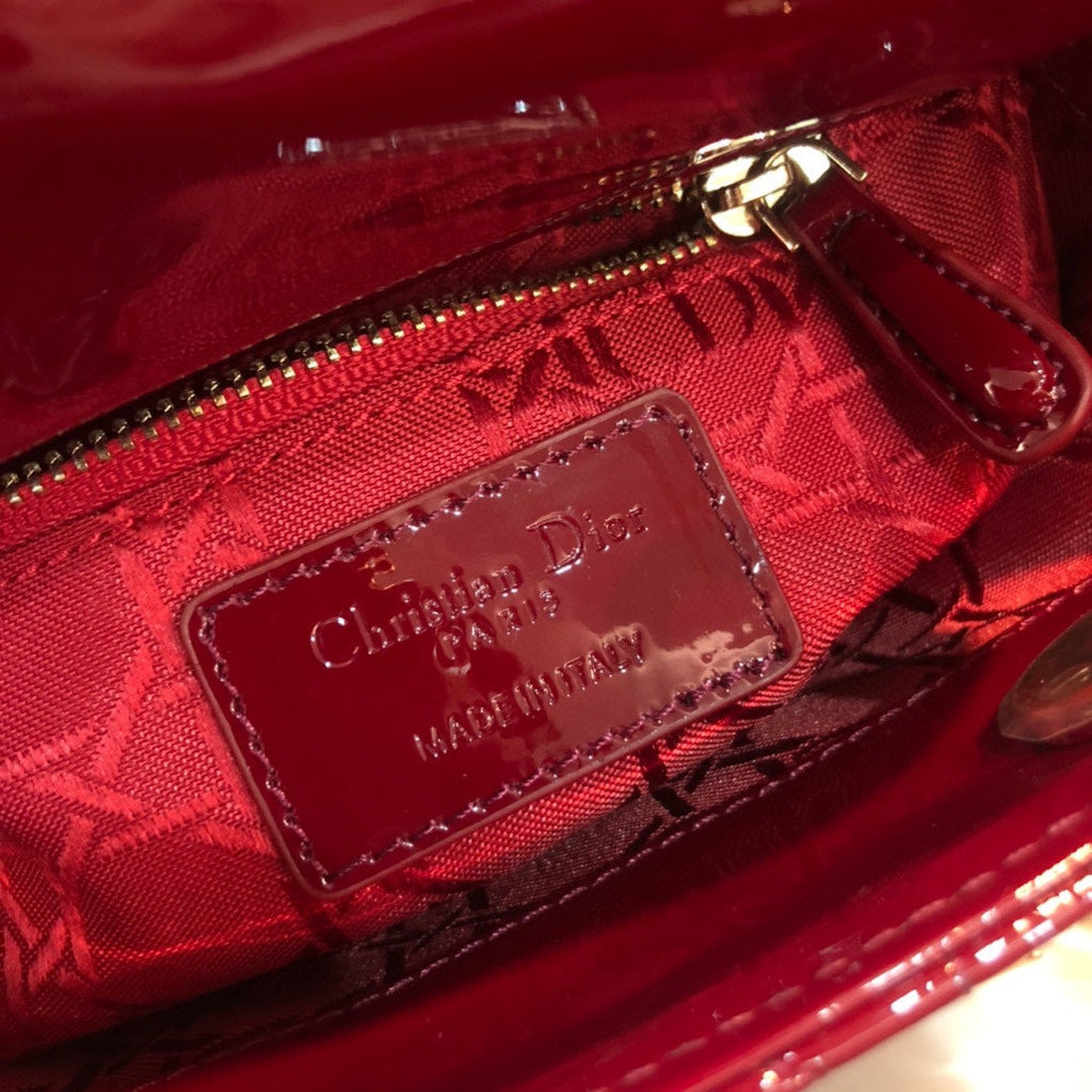 DIOR MINI LADY 17 MY ABC RED CALFSKIN