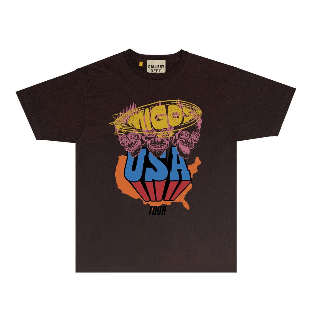 Gallery Dept T Shirt Retro Printed Loose Short-Sleeved Shirt