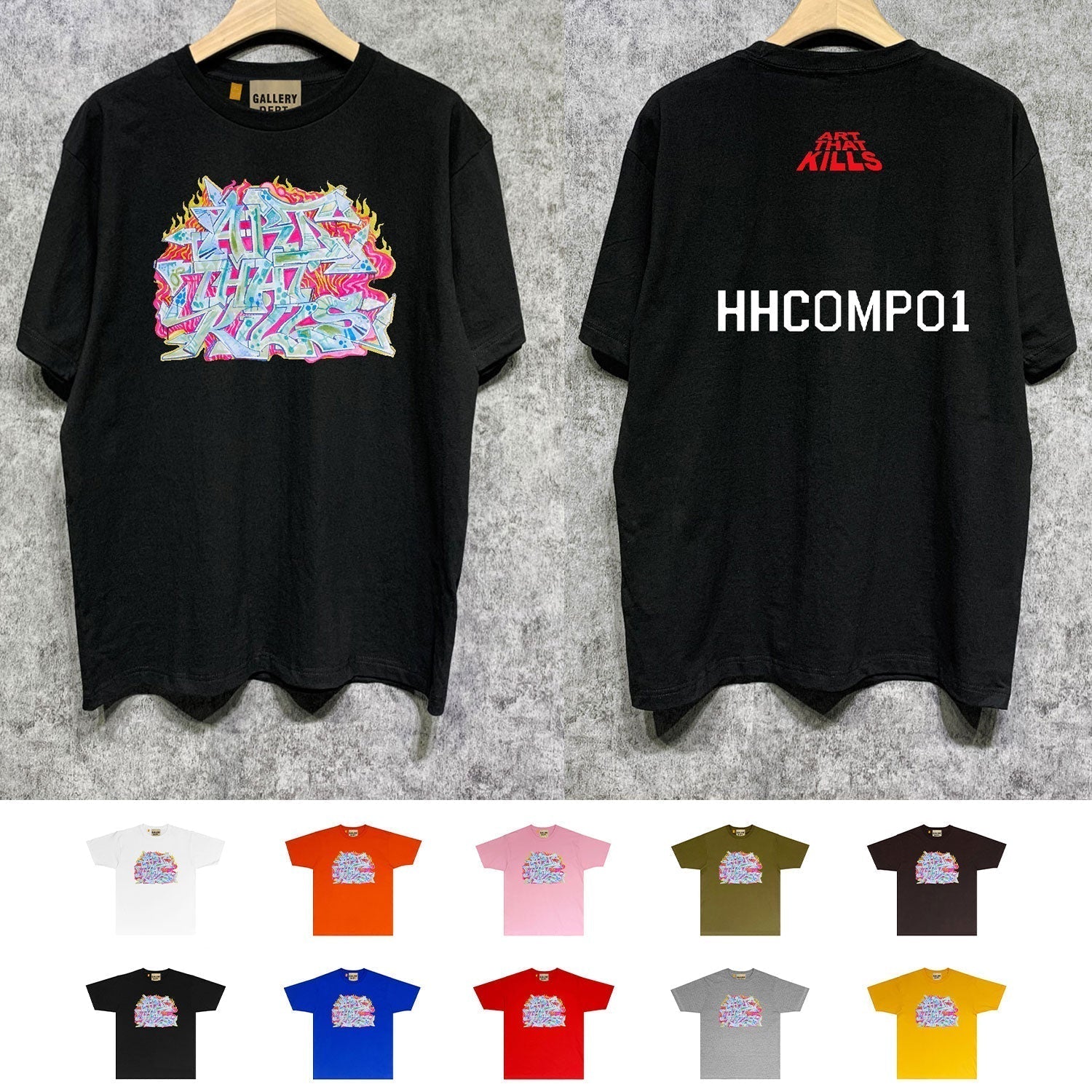 Gallery Dept T Shirt Retro Printed Loose Short-Sleeved Shirt