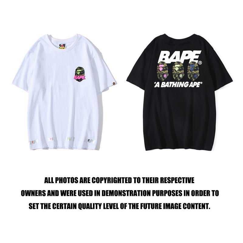 Bathing Ape T-Shirt Summer Men's and Women's Short-Sleeved Top