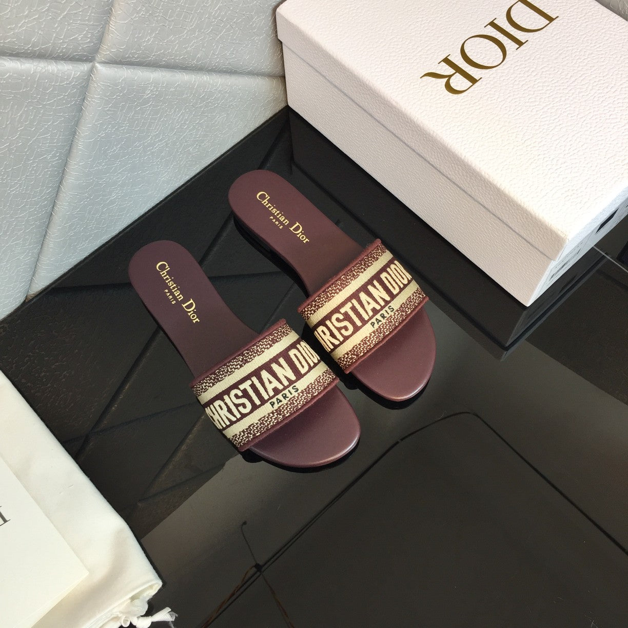 DIOR CD Mule Dway Slide 10mm Multi-motifs Style 49