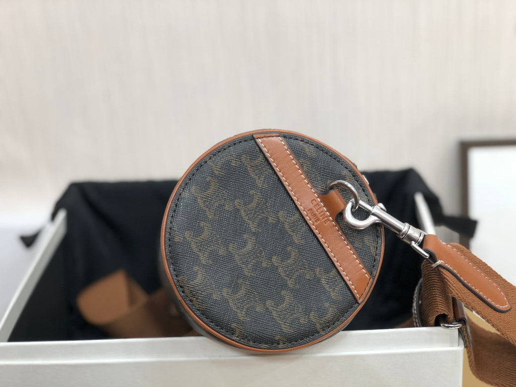 CELINE CYLINDRICAL 22  BAG BLACK PATTERN COWHIDE