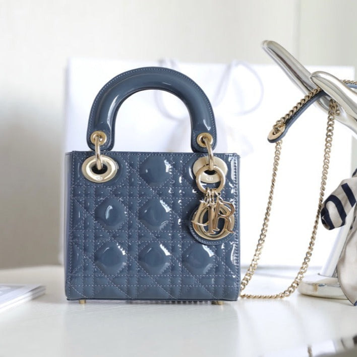DIOR LADY 17 IN SKY AEGEAN BLUE WITH CANNAGE PATTERN