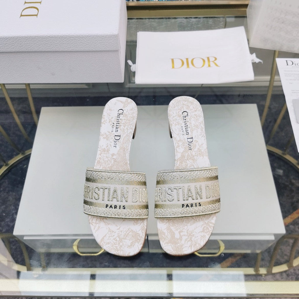DIOR CD Mule Dway Heeled Slide 45mm Style 36