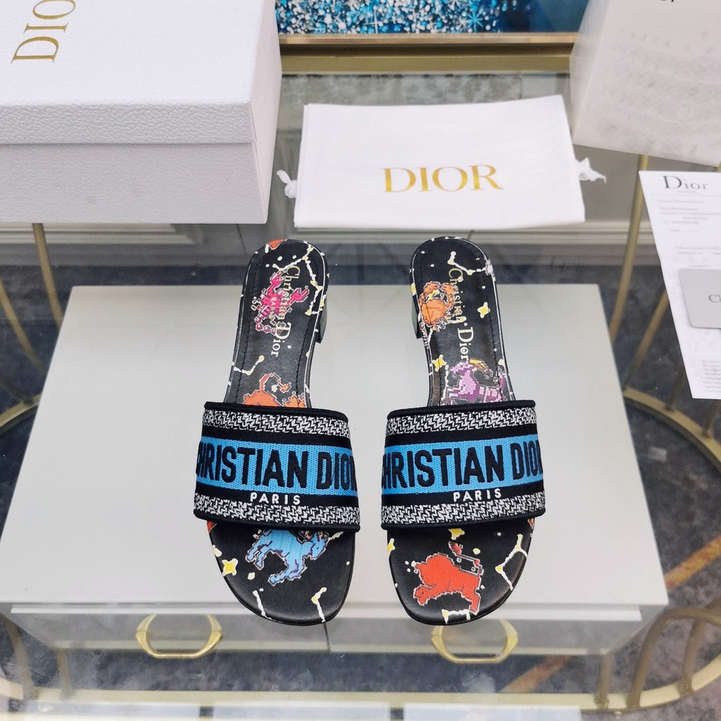 DIOR CD Mule Dway Heeled Slide 45mm Style 37
