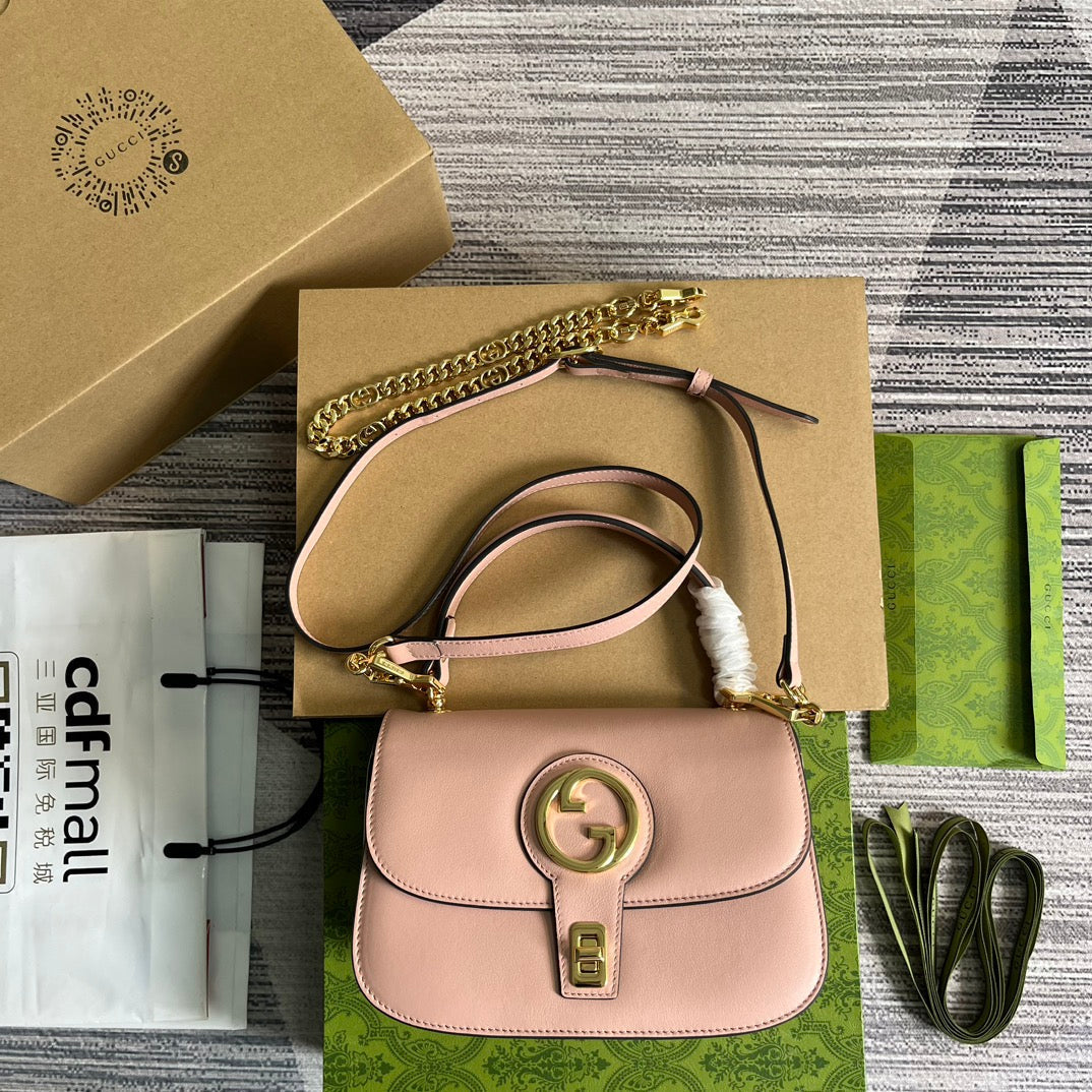 GUCCI BLONDIE 23 TOP-HANDLE BAG LIGHT PINK CALFSKIN