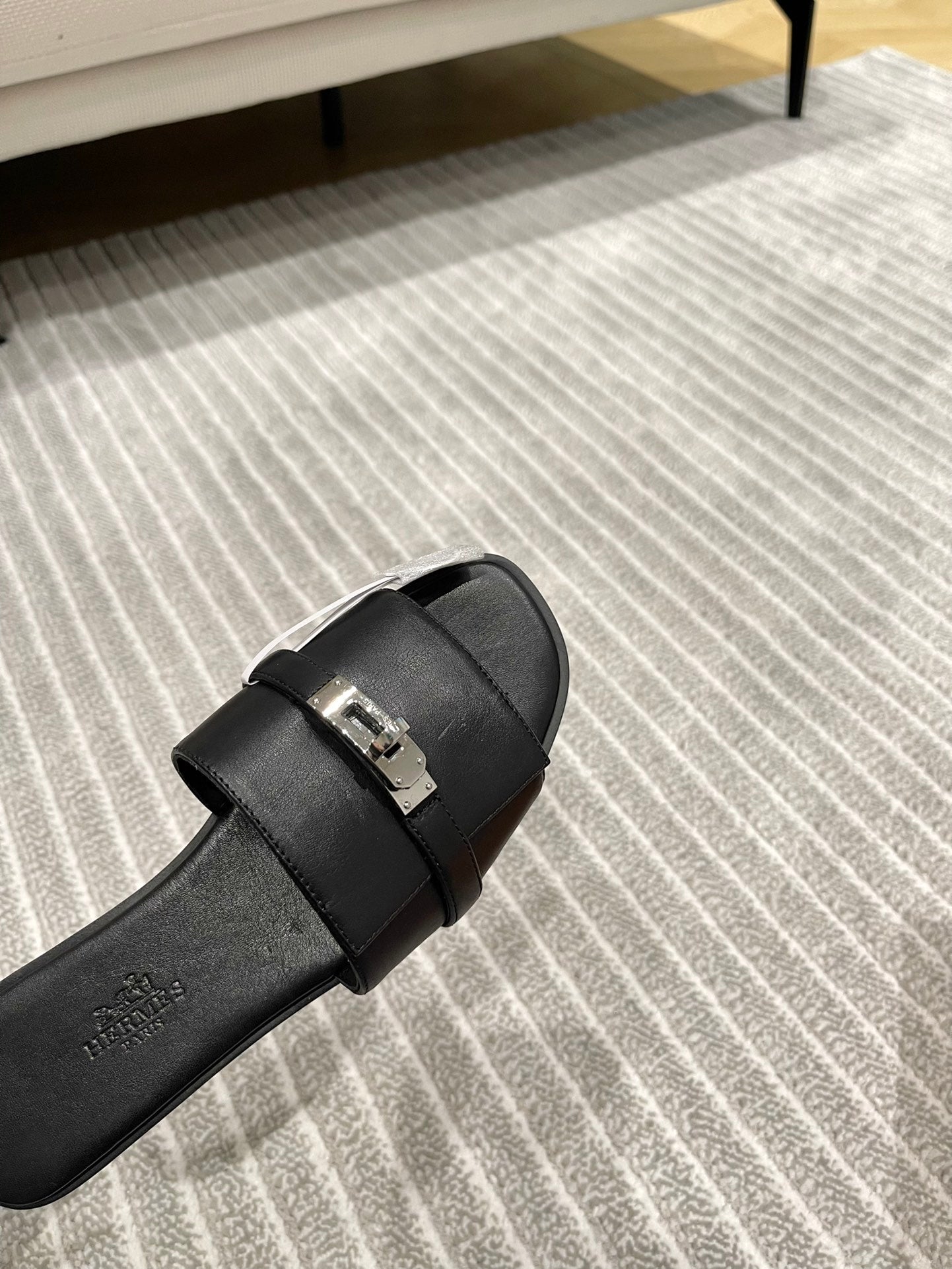 HERMES GABRIEL SANDAL BLACK CALFSKIN