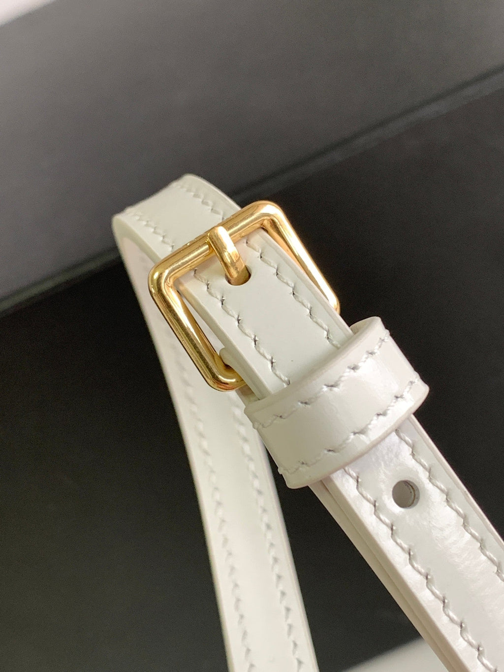 CELINE CROQUE 18 GLOSSY CALFSKIN WHITE