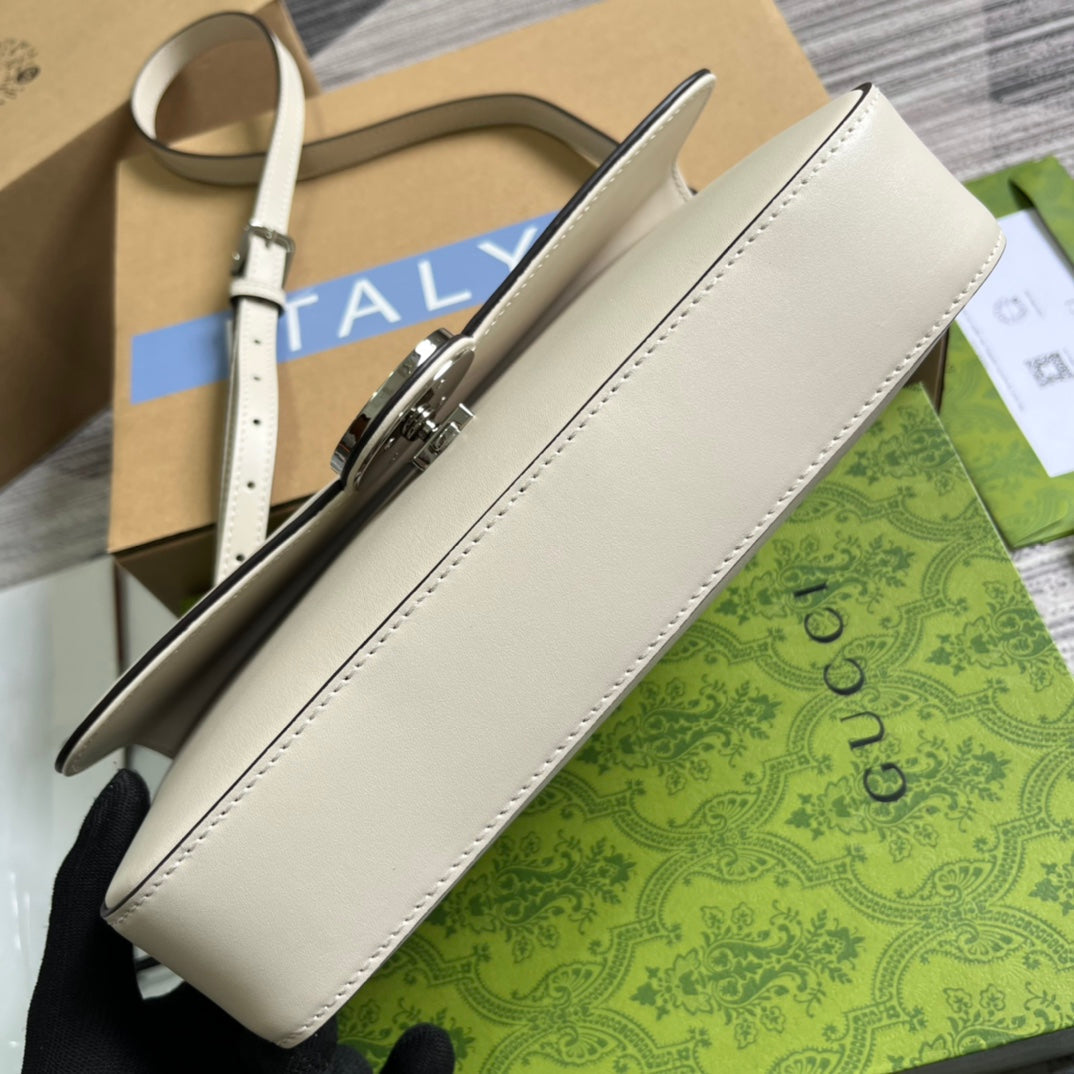 GUCCI SMALL 27 HANDBAG IN WHITE CALFSKIN