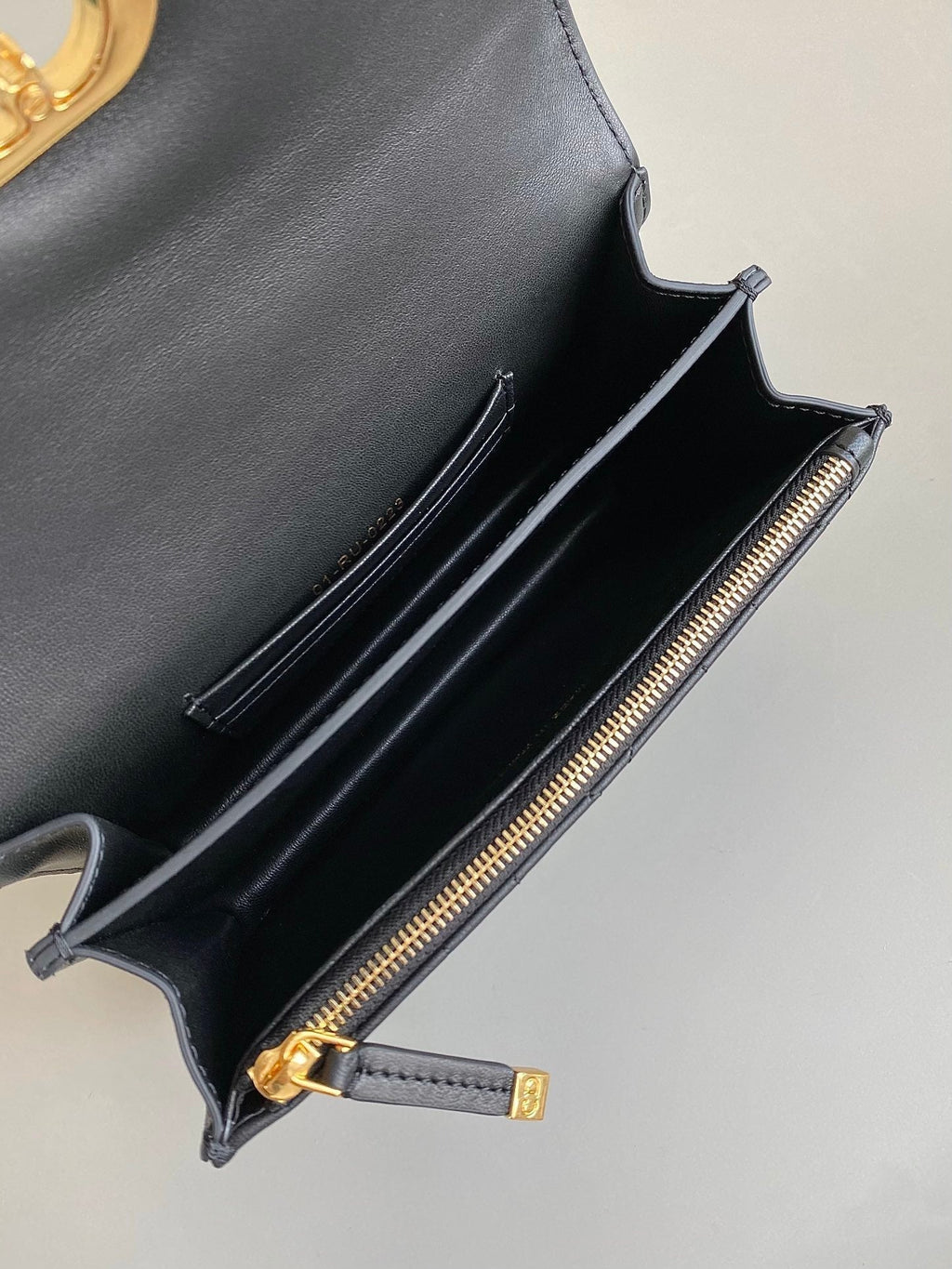 DIOR MINI CHAIN BAG 17 IN BLACK CALFSKIN