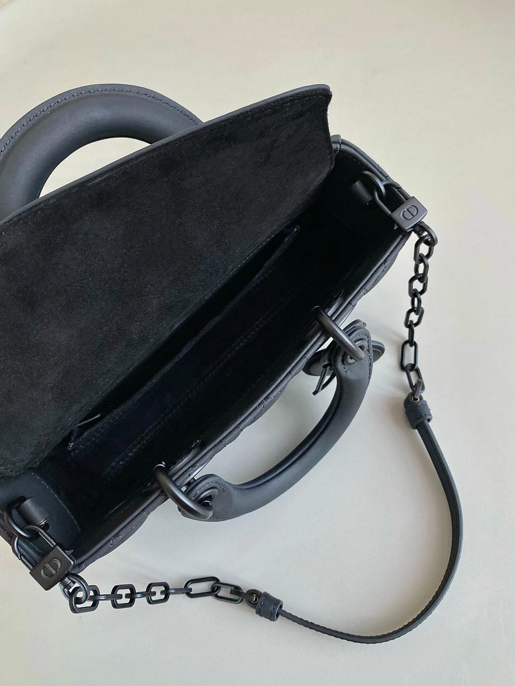 DIOR D-JOY BAG 22 IN BLACK LAMBSKIN