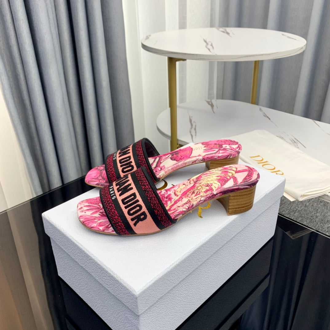 DIOR CD Mule Dway Heeled Slide 45mm Style 74