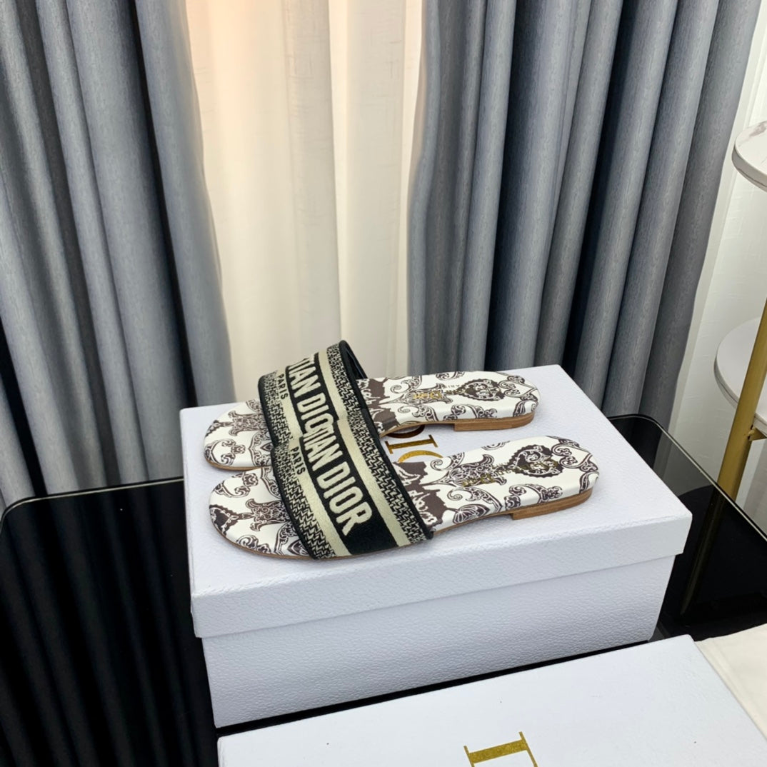 DIOR CD Mule Dway Slide 10mm Multi-motifs Style 58