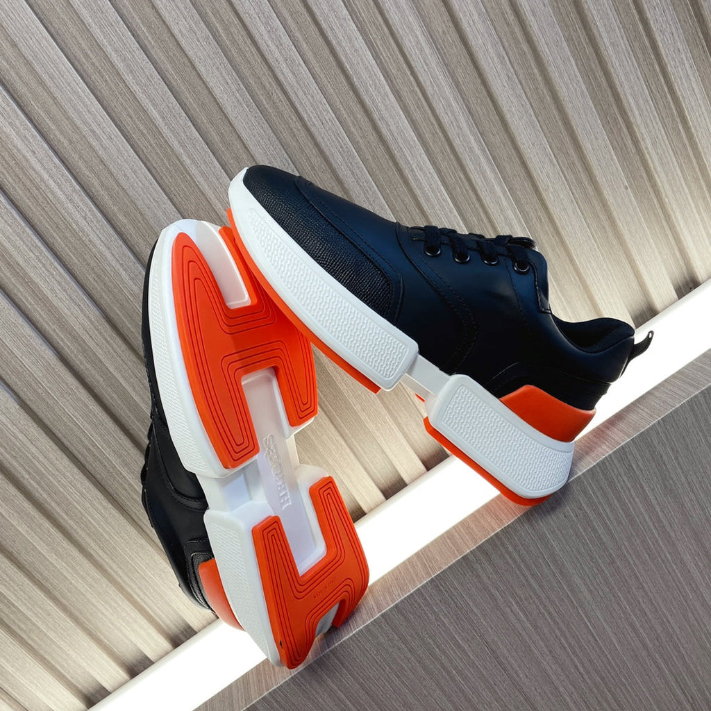 HERMES GIGA SNEAKER GLOSSY BLACK CALFSKIN
