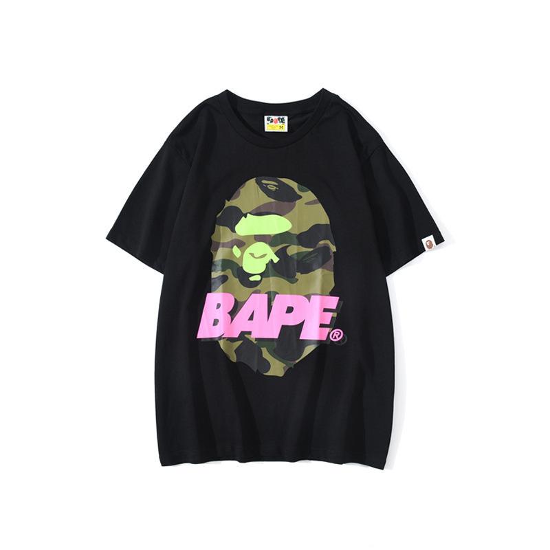 Bathing Ape T-Shirt Summer Camouflage Letters Short Sleeve T-shirt