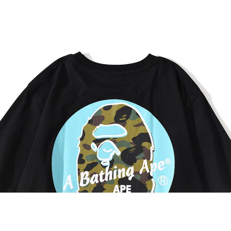 Bathing Ape T-Shirt Back Printing Men and Women Fashion Short Sleeve Top