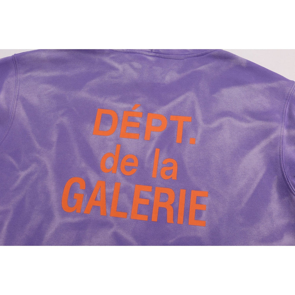 Gallery Dept Hoodie Letter Tie-Dye Washed Hooded Sweater Cardigan Jacket