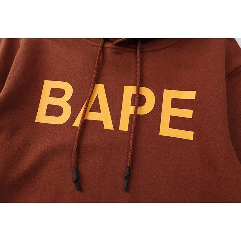 Bathing Ape Hoodie Autumn Hip Hop Men's Letter Embroidered Long Sleeve Hooded Terry Sweater