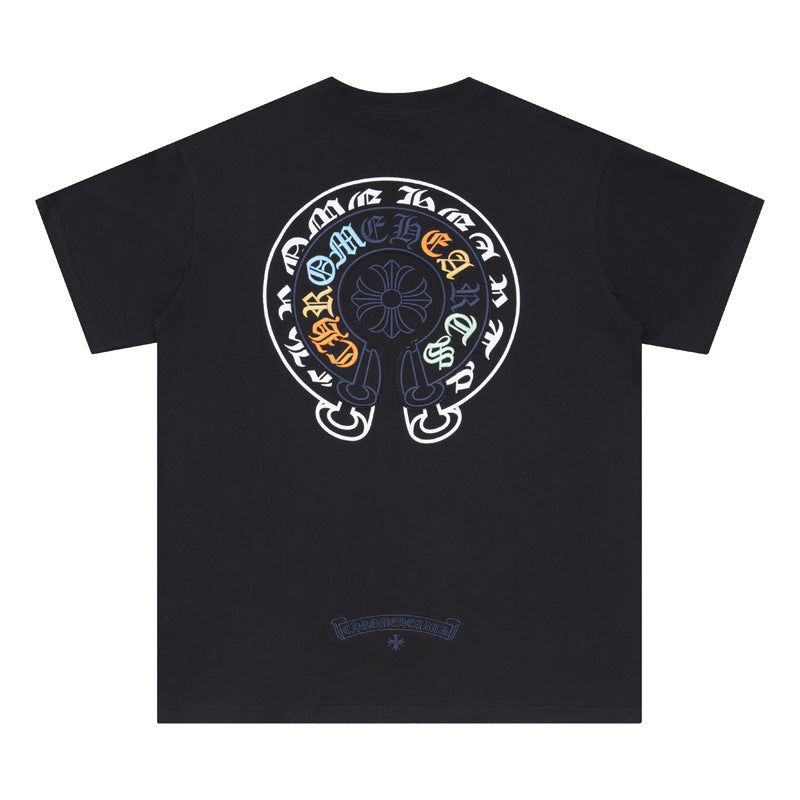 CHH Chrome Heart T Shirts Horseshoe Patch Embroidery Short Sleeve T-Shirt