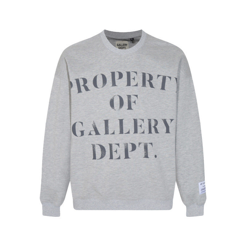 Gallery Dept Long Sleeve Shirt Letter Print Print Long Sleeve Crew Neck Sweater