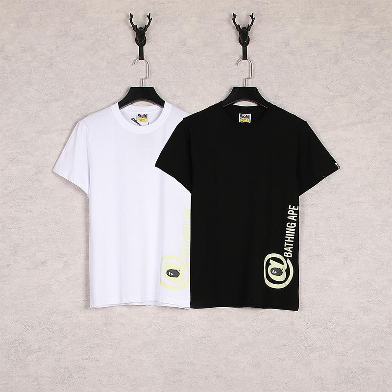 Bathing Ape T-Shirt Printed Casual Round Neck Loose Short Sleeves Short Sleeve Women