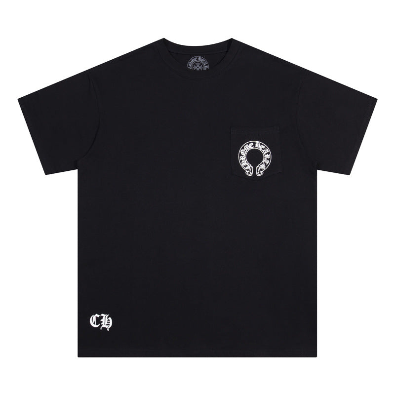 CHH Chrome Heart T Shirts Cross Color Printed Short Sleeve T-Shirt Loose