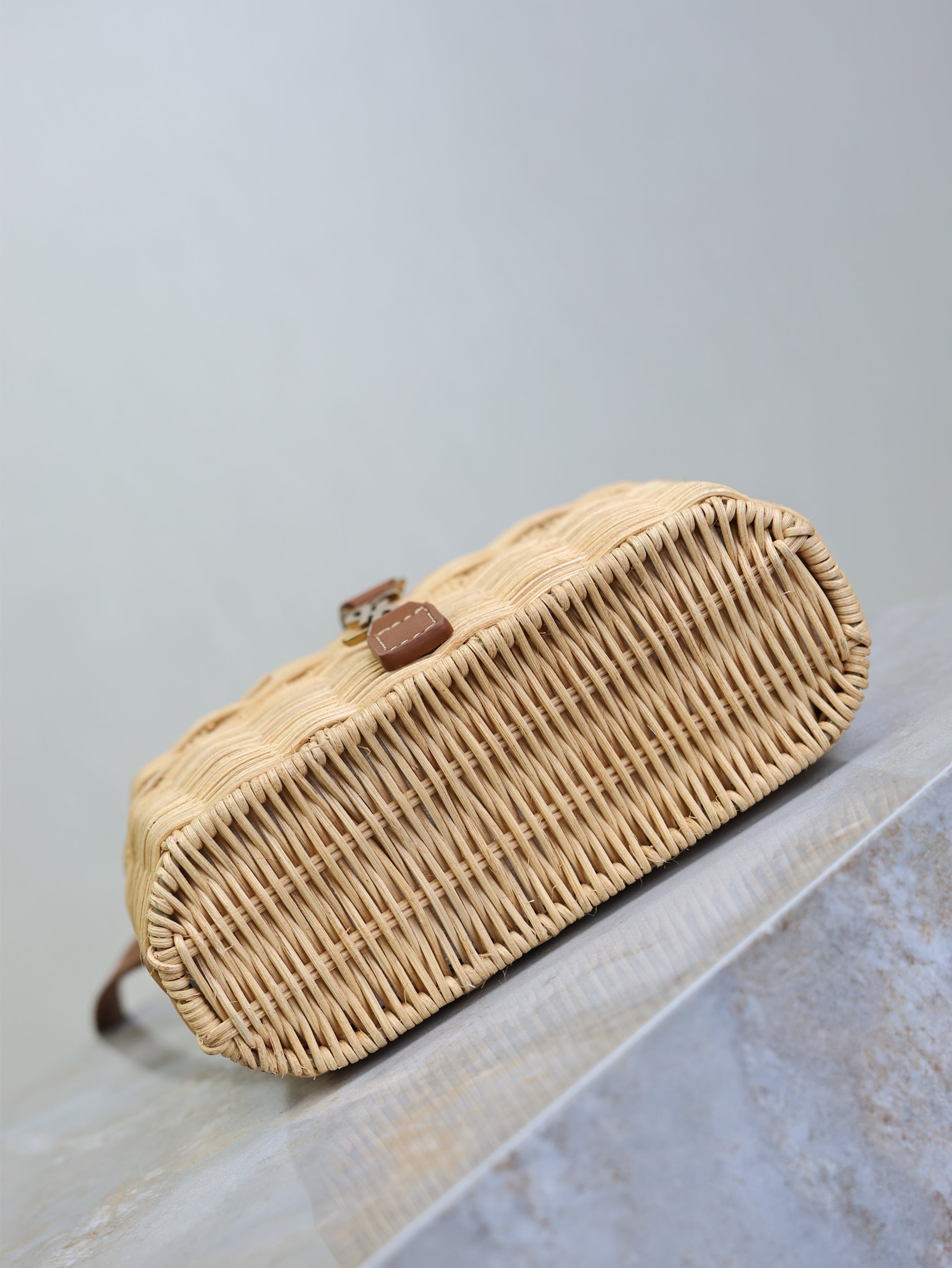 YSL 25S GABY MINI BAG 18 IN OSIER AND BROWN CALFSKIN GOLD HARDWRE