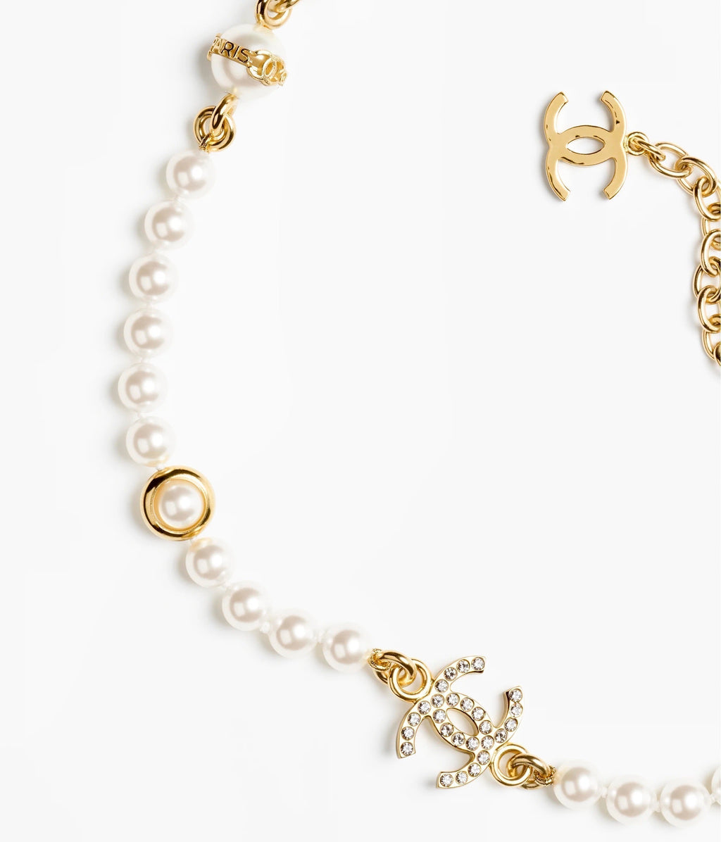 18K  Chanel Pearl Chain Necklace