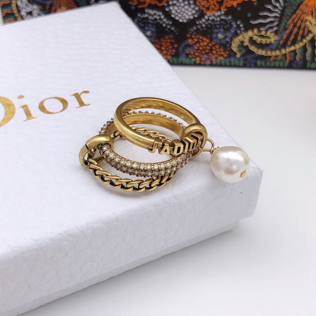 18K Dior Pearl & Crystal J'Adior Rings