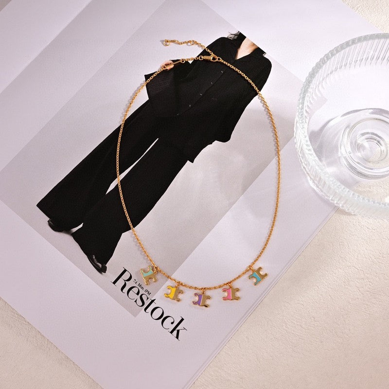 18K Celine Teen Charms Necklace