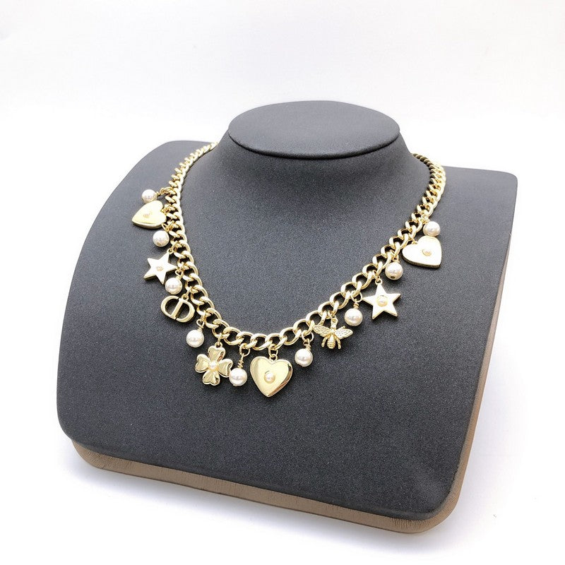 18K Dior Star Pearl Gold Necklace