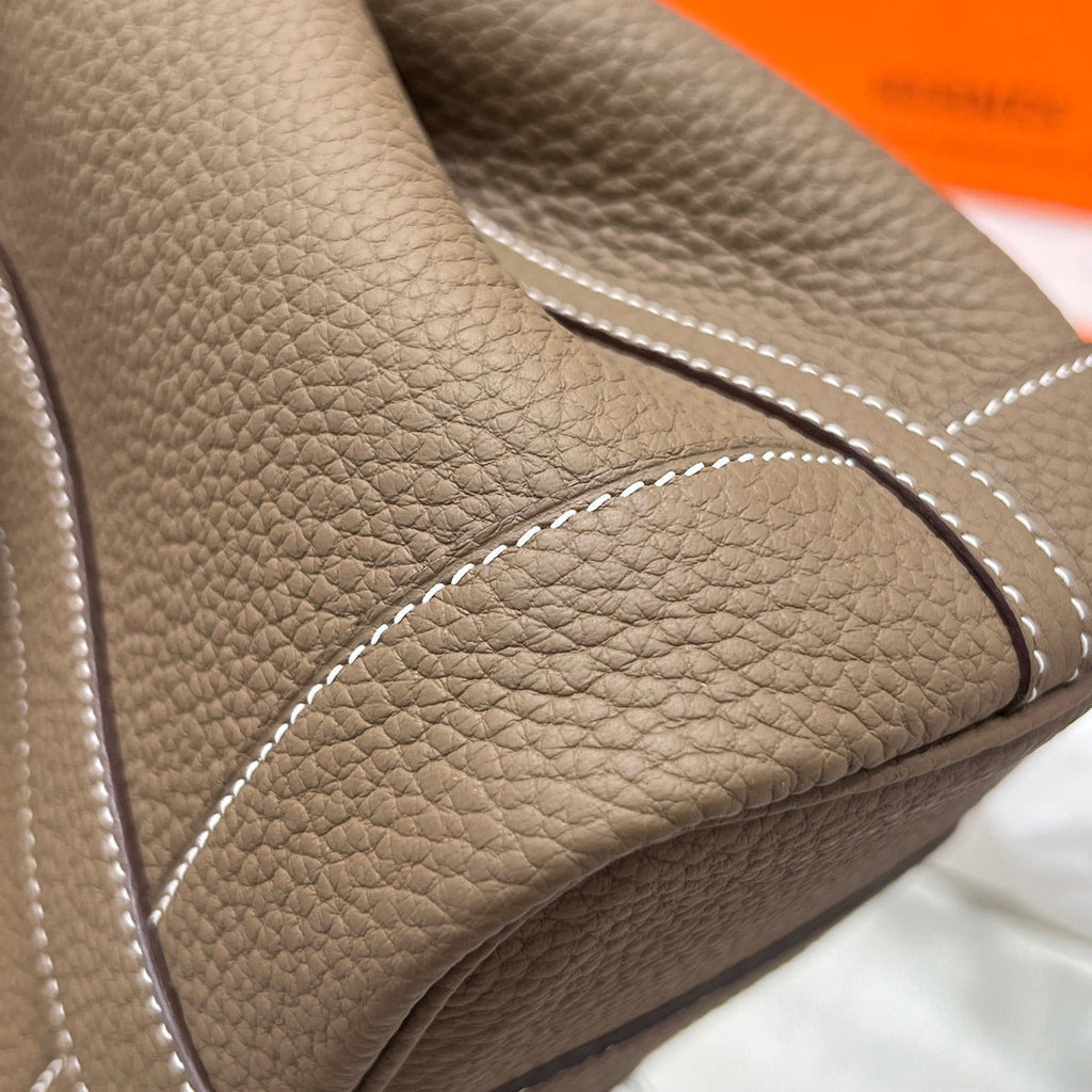 HERMES GARDEN PARTY 23CM IN DARK BROWN CALFSKIN