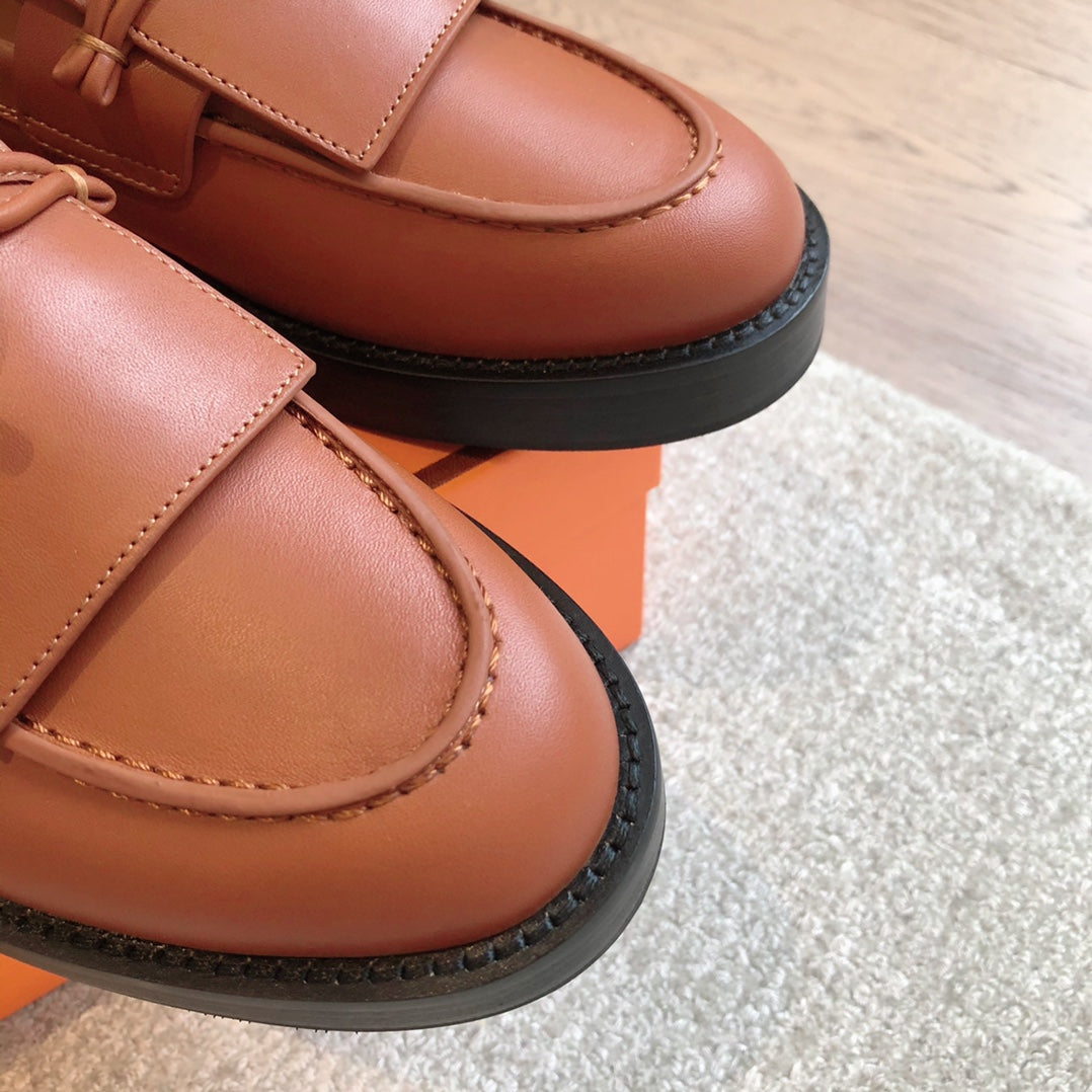 HERMES IMPACT LOAFER 25 CARAMEL CALFSKIN