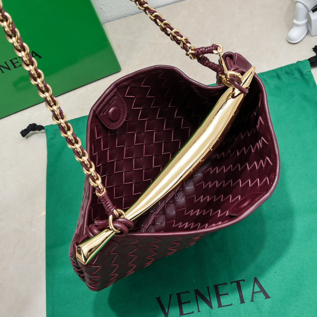 BOTTEGA VENETA SARDINE 33 WITH CHAIN IN BAROLO LAMBSKIN