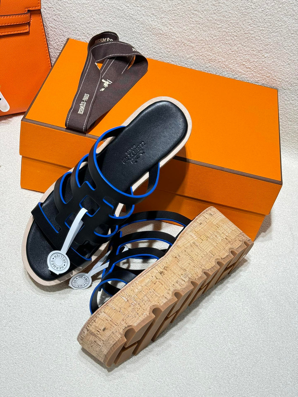 HERMES ISABELLA SANDAL BLACK CALFSKIN
