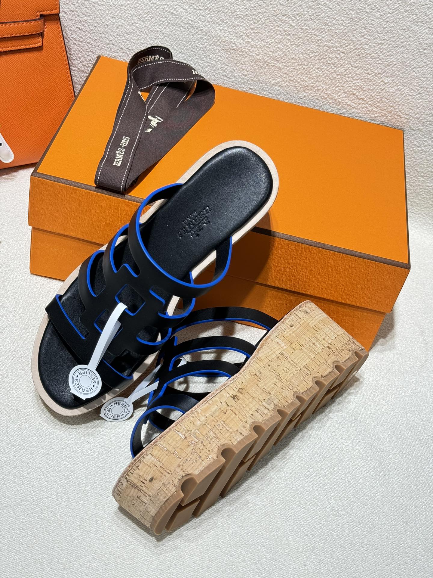 HERMES ISABELLA SANDAL BLACK CALFSKIN