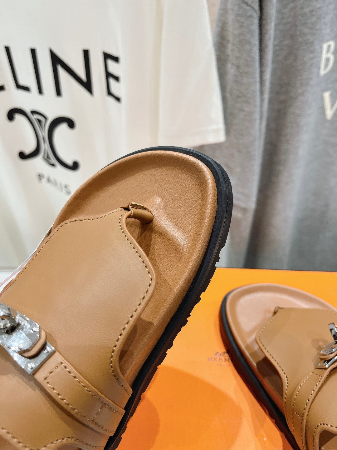 HERMES EMPIRE SANDAL CARAMEL CALFSKIN