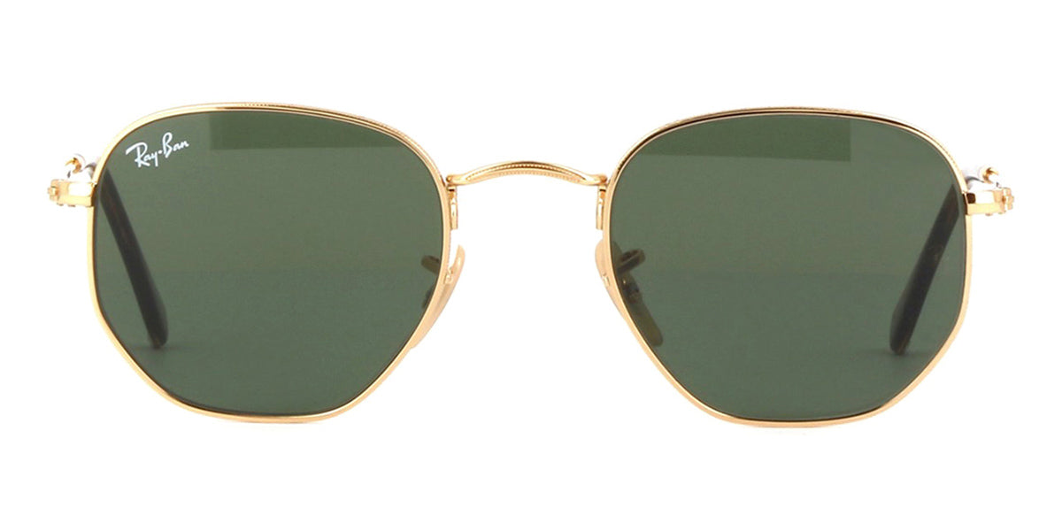 Ray-Ban RB 3548N 001 Hexagonal Gold With Flat Lenses - As Seen On Dwyane Wade & Molly-Mae