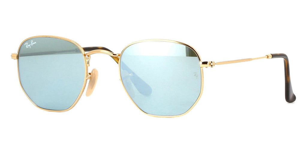 Ray-Ban RB3548N 001/30 Hexagonal Gold with Flat Lens - As Seen On Margot Robbie & Jackson Wang
